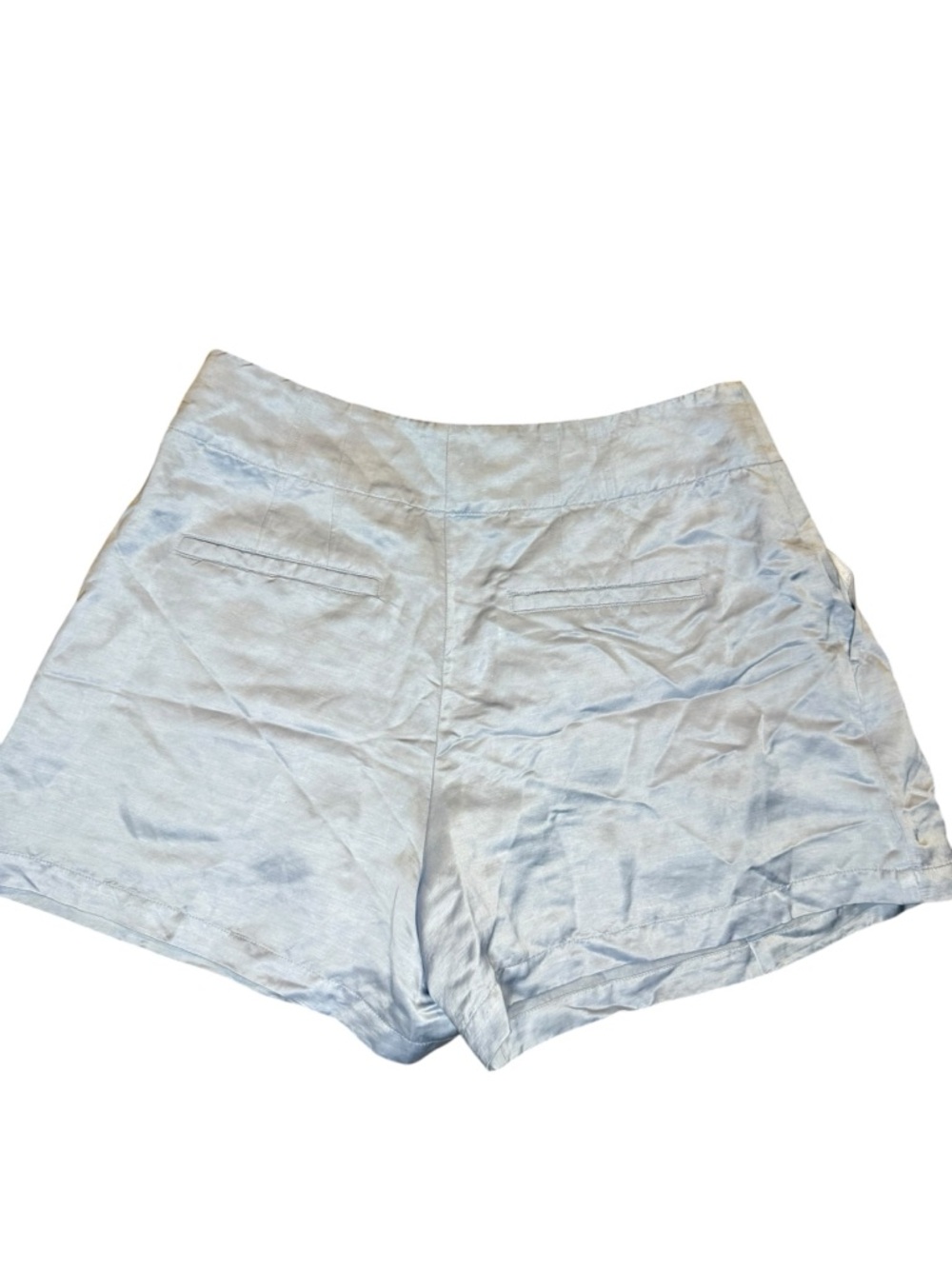 A.L.C. Pale Blue High-Waist Pleated Bermuda Shorts - Picture 5 of 6
